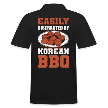 Koreanisches BBQ Barbeque Asiatisch - Männer Poloshirt - Schwarz - Hinten - Kai (181cm)