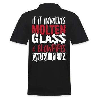 Glasbläserei Glasblasen Glasbläser Glasbearbeitung - Männer Poloshirt - Schwarz - Hinten - Kai (181cm)