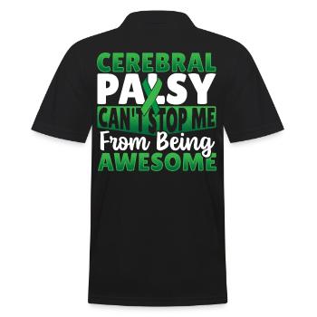 Zerebrale Lähmung Palsy Warrior CP - Männer Poloshirt - Schwarz - Hinten - Kai (181cm)