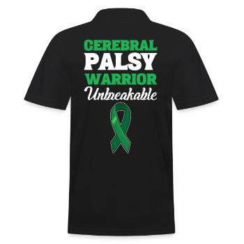 Cerebral Palsy Warrior Unbreakable Cerebral Palsy - Männer Poloshirt - Schwarz - Hinten - Kai (181cm)