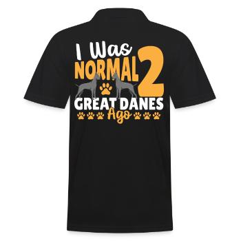 I Was Normal 2 Great Danes Ago Great Dane Dog - Men's Polo Shirt - black - Back - Kai (181cm)