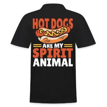 Hot Dogs Are My Spirit Animal Hot Dog - Men's Polo Shirt - black - Back - Kai (181cm)