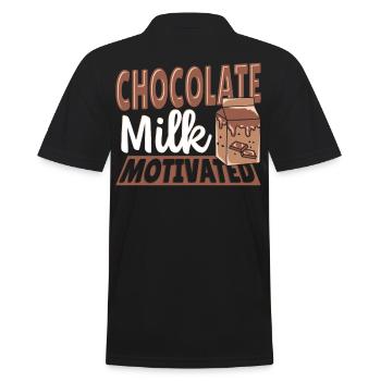 Chocolate Milk Motivated Cocoa Milk Milkshake - Männer Poloshirt - Schwarz - Hinten - Kai (181cm)