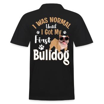 I Was Normal Until I Got My First Bulldog English - Men's Polo Shirt - black - Back - Kai (181cm)
