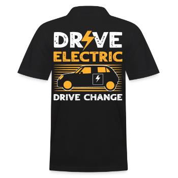 Drive Electric Drive Change Renewable Energy - Men's Polo Shirt - black - Back - Kai (181cm)
