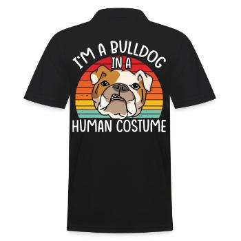 I'm A Bulldog In A Human Costume English Bulldogs - Men's Polo Shirt - black - Back - Kai (181cm)