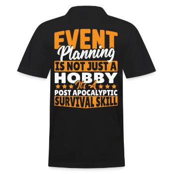 Event Planning Post Apocalyptic Survival Skill - Men's Polo Shirt - black - Back - Kai (181cm)