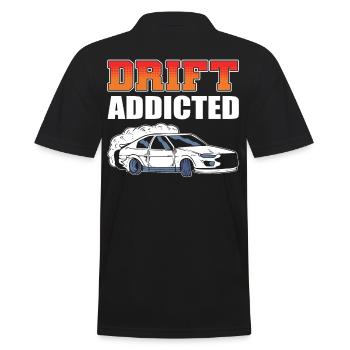 Drift Addicted Drifting Car Racing - Männer Poloshirt - Schwarz - Hinten - Kai (181cm)