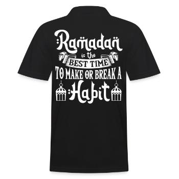 Ramadan Ramadan Moubarak Aïd musulman islamique - Polo Homme - noir - Dos - Kai (181cm)