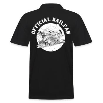 Official Railfan Railroad Trainspotter Railroad - Men's Polo Shirt - black - Back - Kai (181cm)
