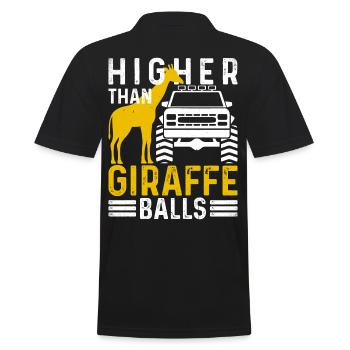 Higher Than Giraffe Balls Lifted Truck Square - Men's Polo Shirt - black - Back - Kai (181cm)