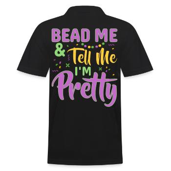 Bead Me & Tell Me I'm Pretty Mardi Gras Beads - Men's Polo Shirt - black - Back - Kai (181cm)