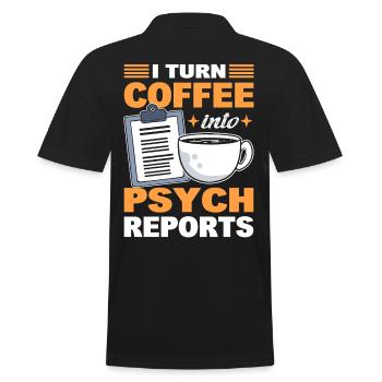 Je transforme le café en psychologie Psychologue - Polo Homme - noir - Dos - Kai (181cm)