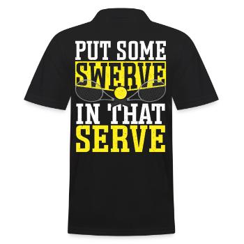 Put Some Swerve In That Serve Tennis Player - Männer Poloshirt - Schwarz - Hinten - Kai (181cm)