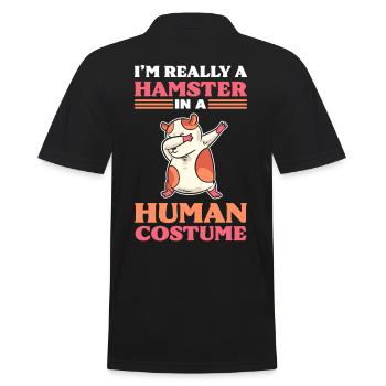 Je suis vraiment un hamster dans un hamster en costume humain - Polo Homme - noir - Dos - Kai (181cm)