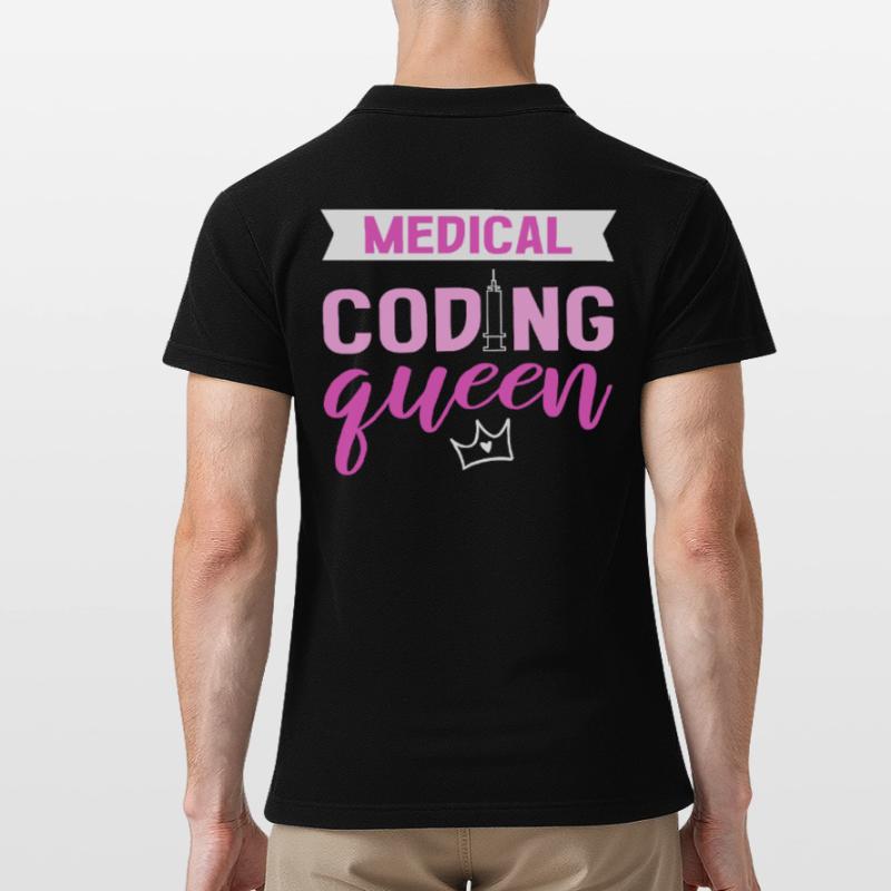 Medical Coding Queen Clinical Coder Medical Coder Men's Polo Shirt