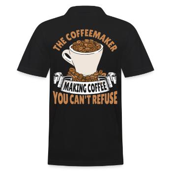 The Coffeemaker Making Coffee You Can't Refuse - Men's Polo Shirt - black - Back - Kai (181cm)