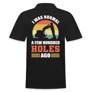 I Was Normal A Few Hundred Holes Ago Excavator - Männer Poloshirt - Schwarz - Hinten - Kai (181cm)