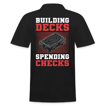 Building Decks Spending Checks Trading Card Games - Männer Poloshirt - Schwarz - Hinten - Kai (181cm)