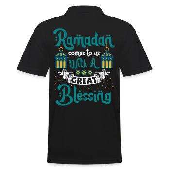 Ramadan Ramadan Moubarak Musulman Islamique - Polo Homme - noir - Dos - Kai (181cm)