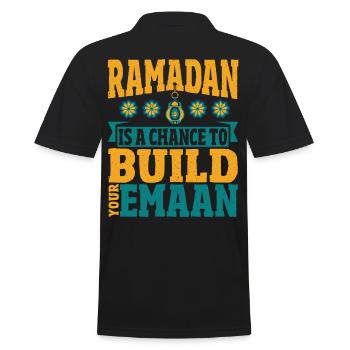 Ramadan Ramadan Moubarak islam islamique Ramadan islam - Polo Homme - noir - Dos - Kai (181cm)