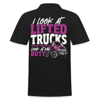 Je regarde les camions élévateurs de la façon dont les gars regardent - Polo Homme - noir - Dos - Kai (181cm)