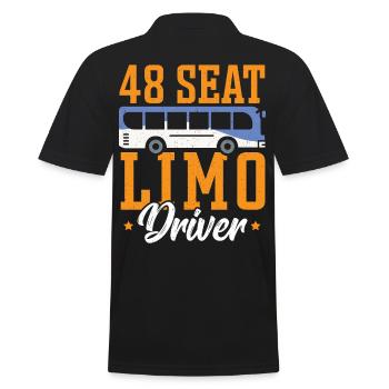48 Limo Driver Bus Driver School Bus Driver - Männer Poloshirt - Schwarz - Hinten - Kai (181cm)