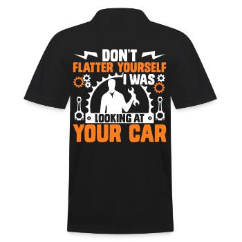 Don't Flatter Yourself I Was Looking At Your Car - Men's Polo Shirt - black - Back - Kai (181cm)