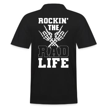 Rockin' The Rad Life Radiology Tech Rad Technician - Men's Polo Shirt - black - Back - Kai (181cm)