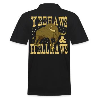 Rodeo Bullriding Western Ranch Horse Riding - Männer Poloshirt - Schwarz - Hinten - Kai (181cm)