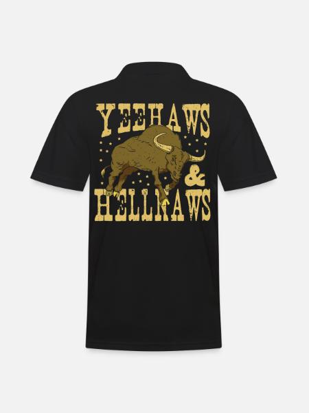 Yeehaws & Hellnaws Rodeo Bullriding - Men's Polo Shirt - black