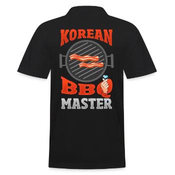 Koreanisches BBQ Barbeque Asiatisch - Männer Poloshirt - Schwarz - Hinten - Kai (181cm)