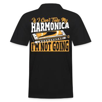 Harmonica Orgue à bouche Harmoniciste Joueur d’harmonica - Polo Homme - noir - Dos - Kai (181cm)