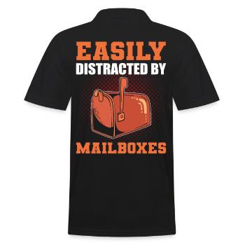Easily Distracted By Mailboxes Postal Worker - Men's Polo Shirt - black - Back - Kai (181cm)