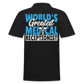 Réception médicale de la réceptionniste en médecine - Polo Homme - noir - Dos - Kai (181cm)