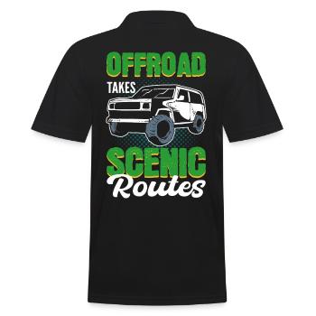 Offroad Takes Scenic Routes Offroading Off-Roading - Men's Polo Shirt - black - Back - Kai (181cm)