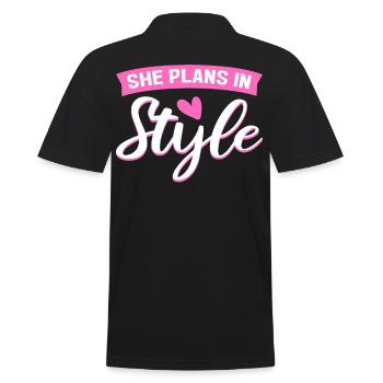 She Plans In Style Interior Designer Interior - Men's Polo Shirt - black - Back - Kai (181cm)