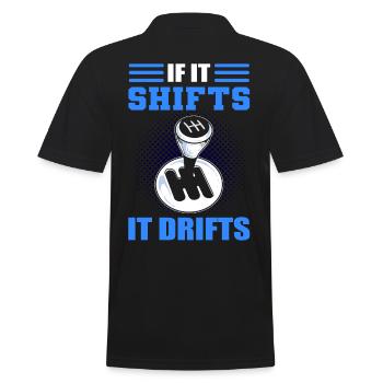 If It Shifts It Drifts Drifting Car Racing - Men's Polo Shirt - black - Back - Kai (181cm)