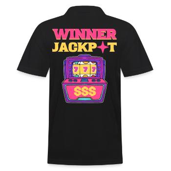 Winner Jackpot Lucky Slot Machine - Men's Polo Shirt - black - Back - Kai (181cm)