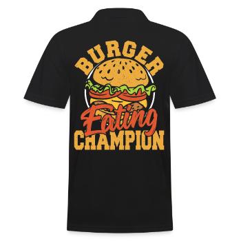 Burger Eating Champion Hamburger Fast Food Lover - Men's Polo Shirt - black - Back - Kai (181cm)