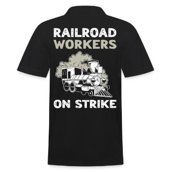 Railroad Workers On Strike Trainspotter Railfan - Men's Polo Shirt - black - Back - Kai (181cm)