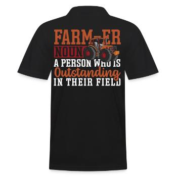 Farmer A Person Who Is Outstanding In Their Field - Men's Polo Shirt - black - Back - Kai (181cm)