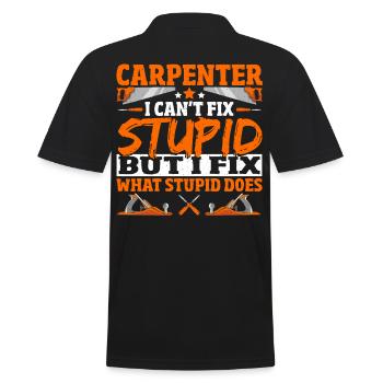 Schreiner Schreinerei Handwerker Zimmermann - Männer Poloshirt - Schwarz - Hinten - Kai (181cm)