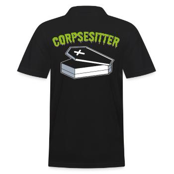 Corpsesitter Mortician Funeral Director - Men's Polo Shirt - black - Back - Kai (181cm)