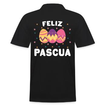 Feliz Pascua Happy Easter Spanish Felices Pascuas - Männer Poloshirt - Schwarz - Hinten - Kai (181cm)