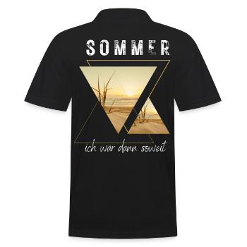 SOMMER ich bin dann soweit - HELLO SUMMER - Männer Poloshirt - Schwarz - Hinten - Kai (181cm)