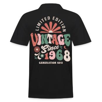 1968 Anniversaire 1968 vintage - Polo Homme - noir - Dos - Kai (181cm)