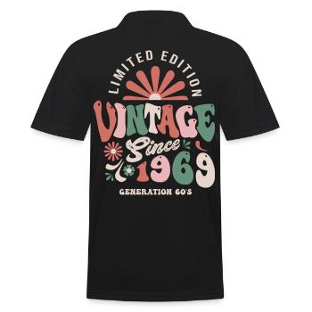 1969 Anniversaire 1969 vintage - Polo Homme - noir - Dos - Kai (181cm)