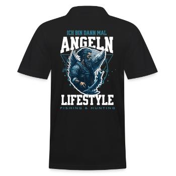 Ich Bin Dann Mal Angeln Fischer Angler - Männer Poloshirt - Schwarz - Hinten - Kai (181cm)