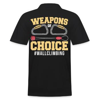 Climber Weapons Of Choice Wall Climbing - Men's Polo Shirt - black - Back - Kai (181cm)